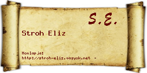Stroh Eliz névjegykártya